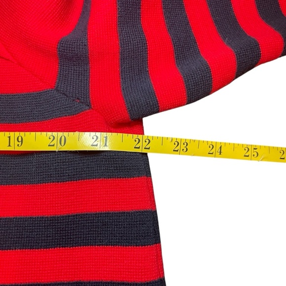 Crown & Ivy Red Navy Stripe Sweater Gold Buttons XL Nautical Coastal Sailor - Picture 7 of 9